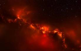 Космос Панорама на огненные эффекты во вселенной обои рабочий стол