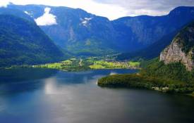 Природа Горы и озеро в Австрии обои рабочий стол