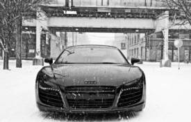 Автомобили audi r8 in snow-HD обои рабочий стол
