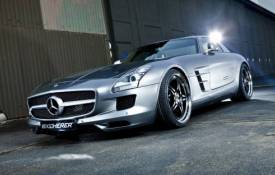 Автомобили Mercedes, sls, тюнинг, диски, асфальт, свет обои рабочий стол
