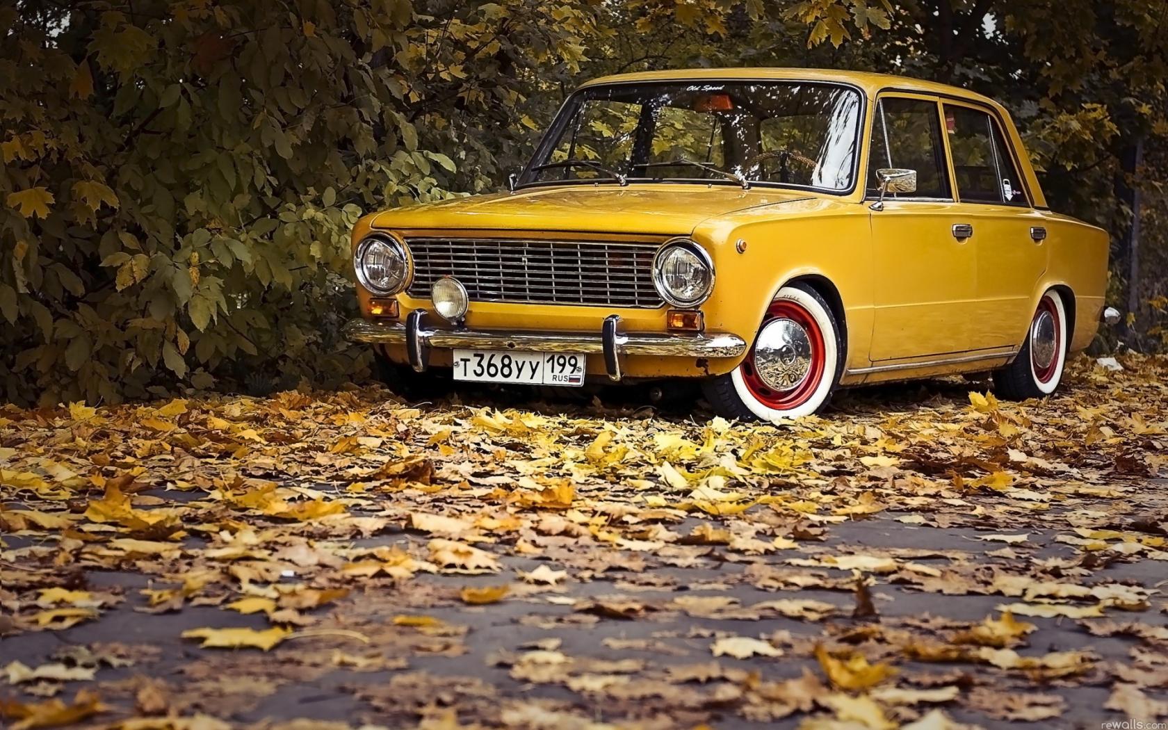 Жигуль, копейка, осень, жёлтый, автомобили обои рабочий стол Автомобили