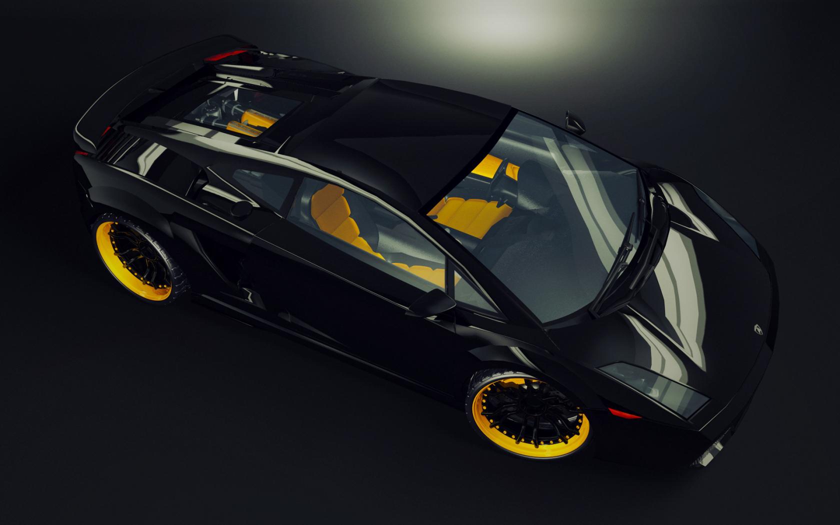 Черный Lamborghini обои рабочий стол Автомобили