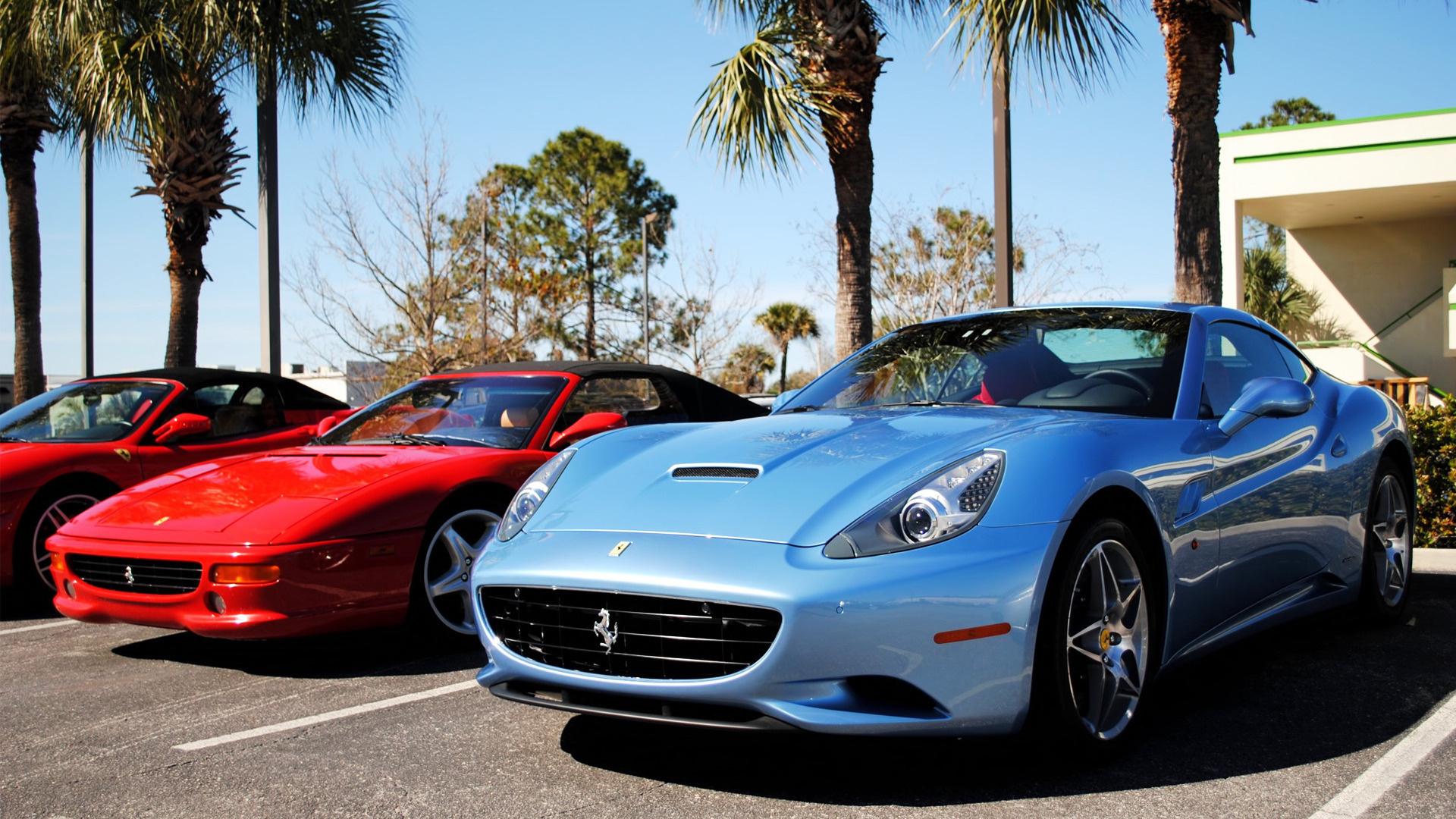 Ferrari, f355, spider, california, красный обои рабочий стол Автомобили