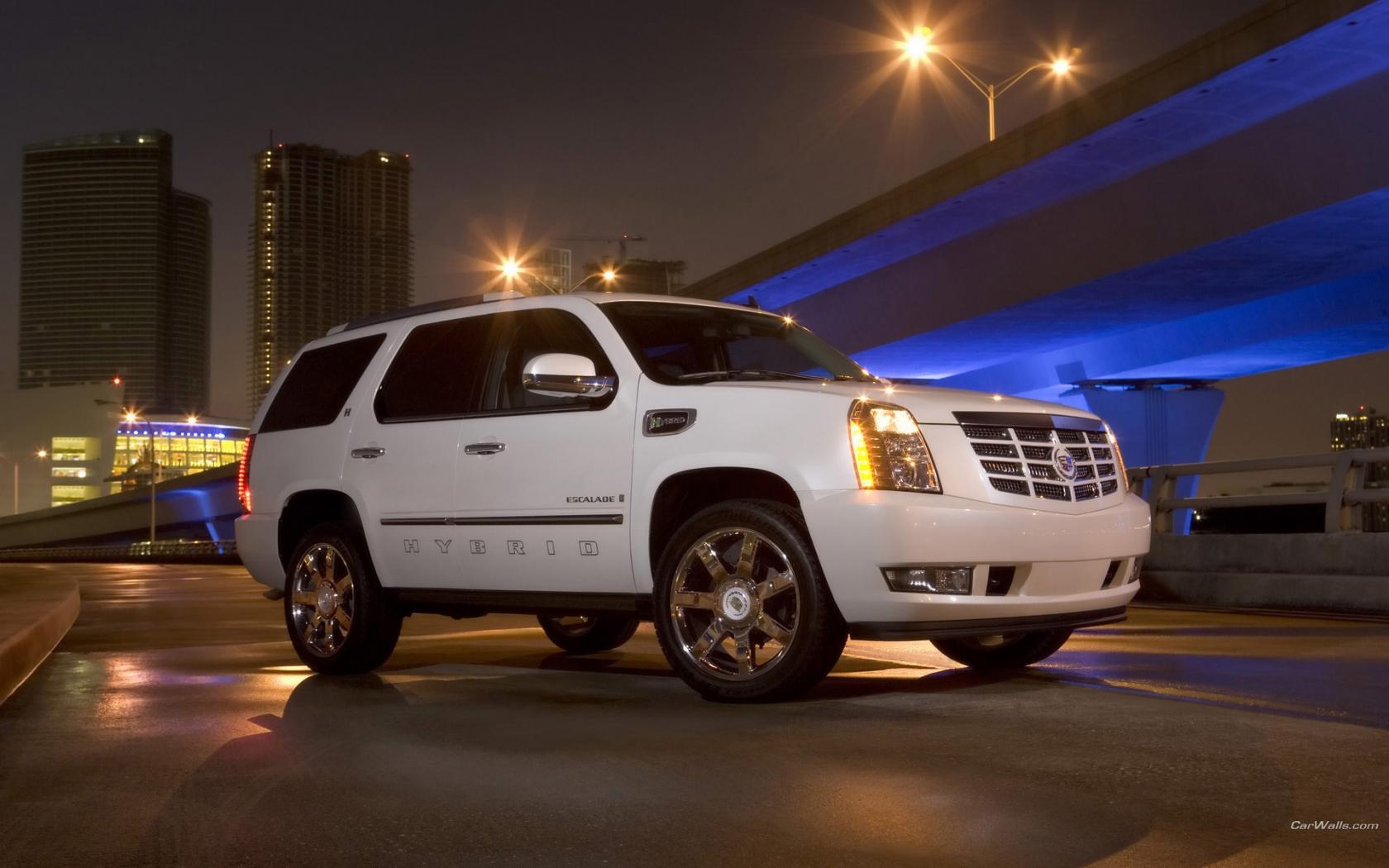 Белый Кадилак Escalade обои рабочий стол Автомобили
