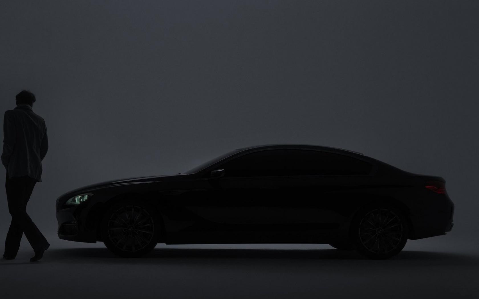 Bmw, концепт, черная, Gran Coupe, силует обои рабочий стол Автомобили