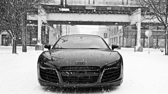 audi r8 in snow-HD обои рабочий стол Автомобили