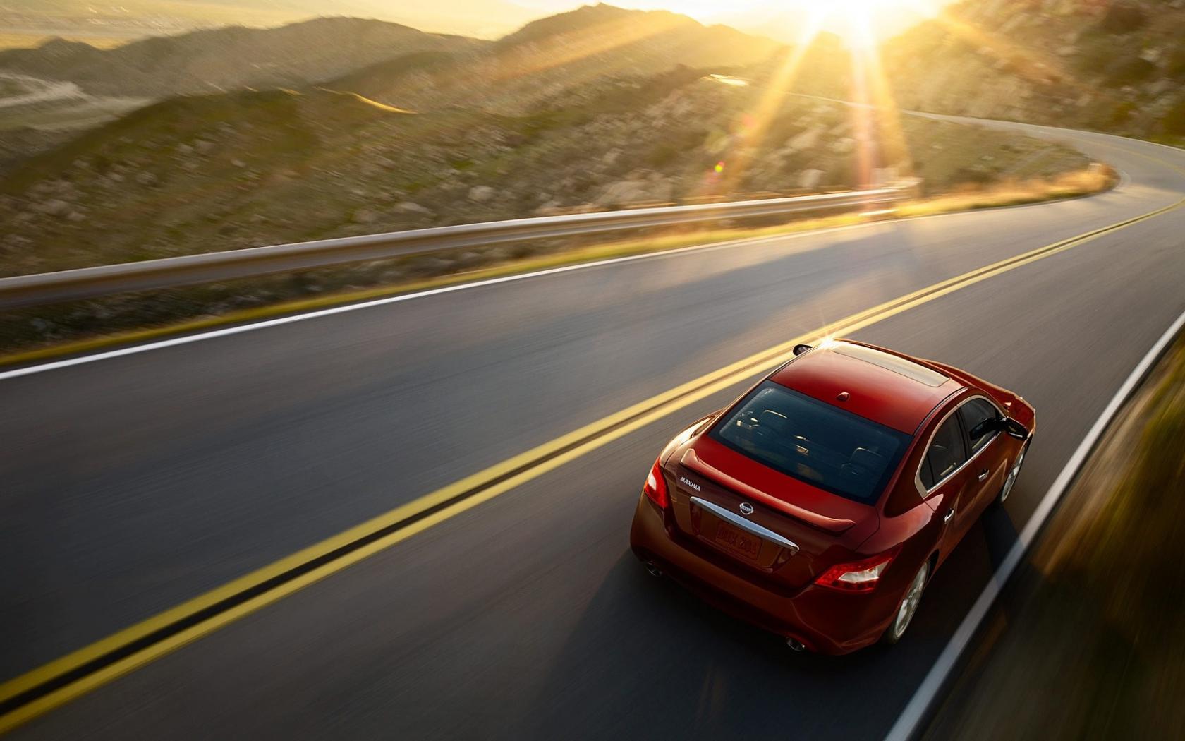 Nissan maxima sunset обои рабочий стол Автомобили