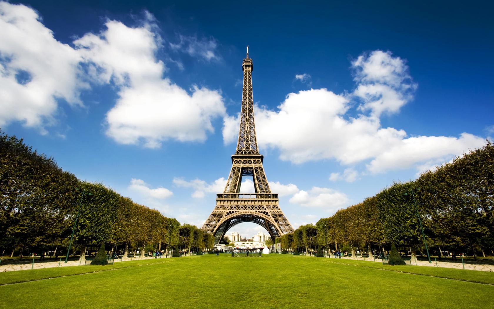 Париж, эйфелева башня, аллея, день обои рабочий стол Города