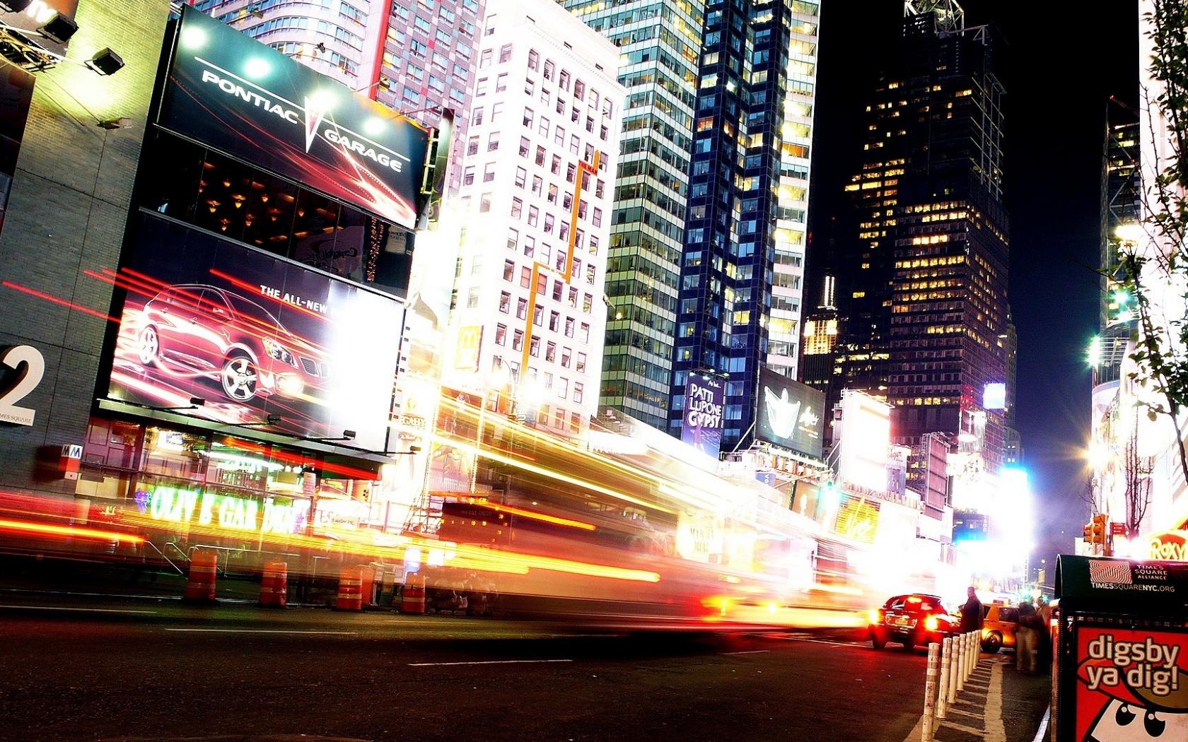 lights, road, город, огни, улица обои рабочий стол Города