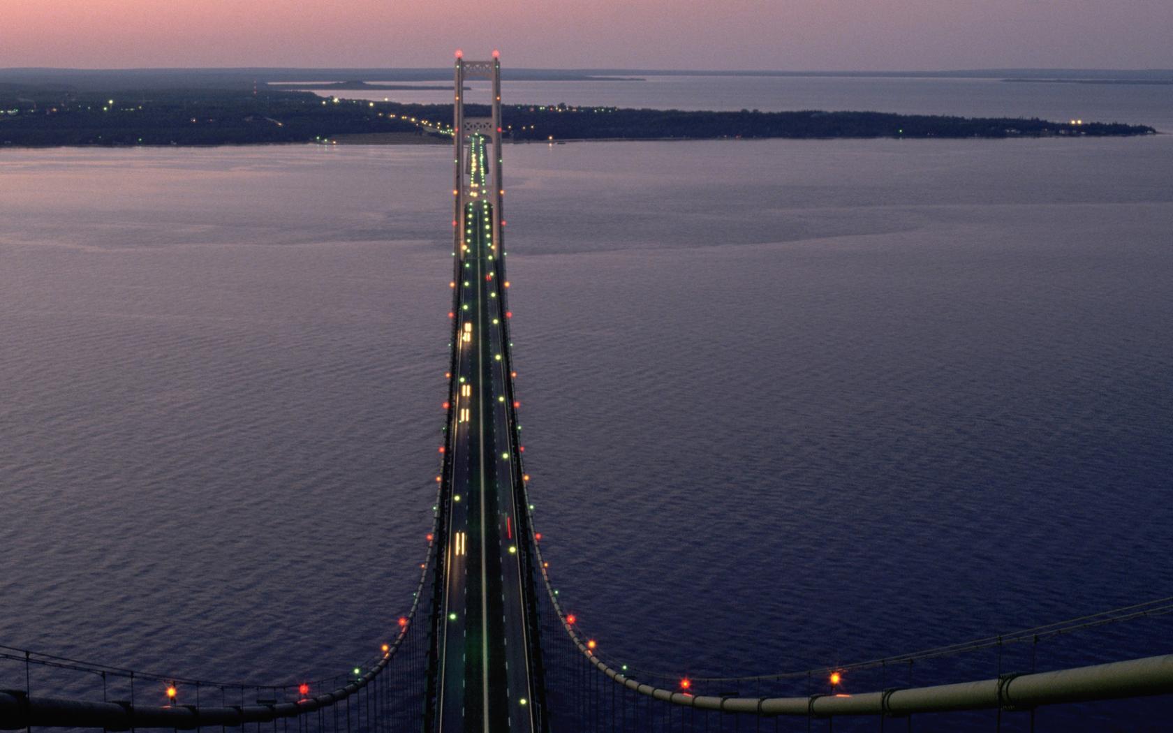 Mackinac Bridge обои рабочий стол Города