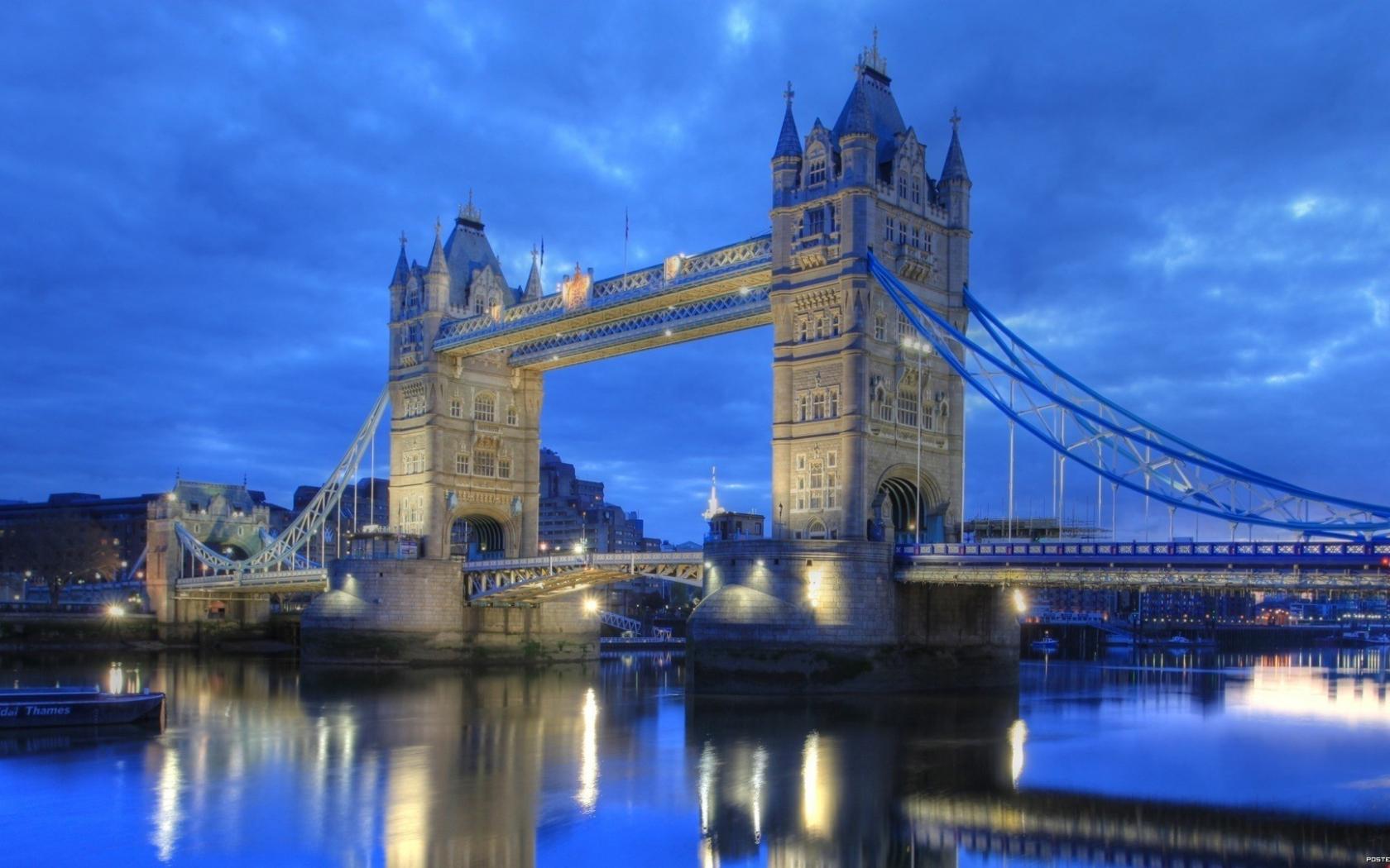 Мост, вечер, лондон, tower bridge обои рабочий стол Города