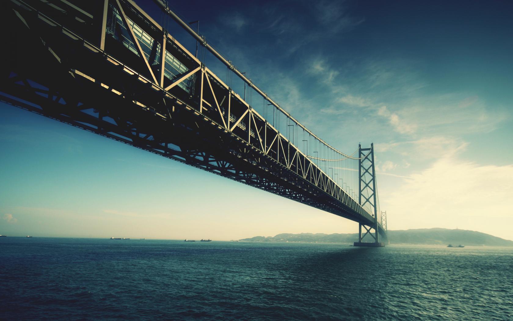 Pearl bridge, japan, sea обои рабочий стол Города